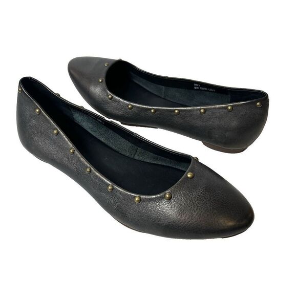 Kork-Ease Womens Sz 9M Comfort Casual Pewter Leather Slip On Studded Flat Loafer - Picture 4 of 12